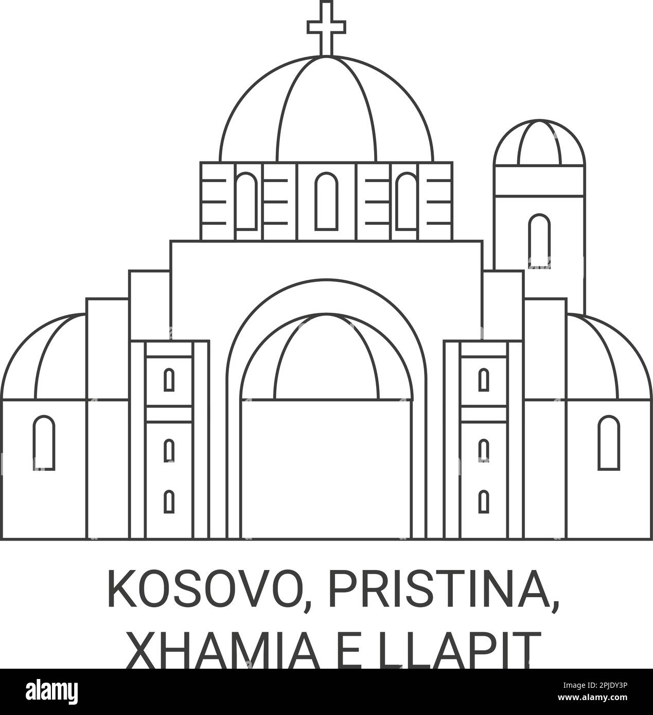 Kosovo, Pristina, Xhamia E Llapit voyage illustration du vecteur historique Illustration de Vecteur