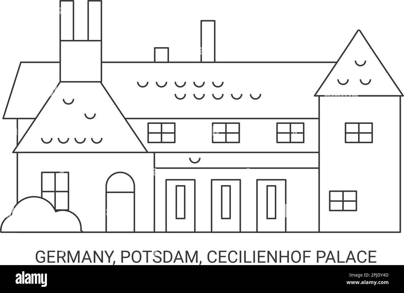 Allemagne, Potsdam, Cecilienhof Palace voyage illustration vectorielle Illustration de Vecteur