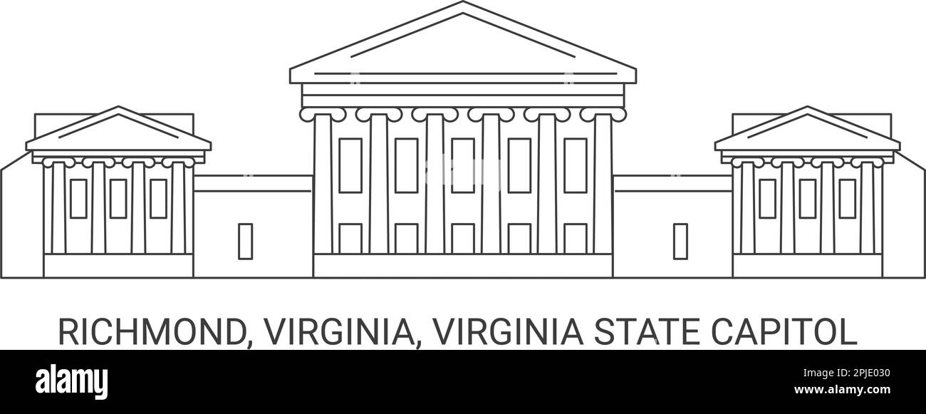 États-Unis, Richmond, Virginie, Virginia State Capitol, illustration du vecteur de voyage Illustration de Vecteur
