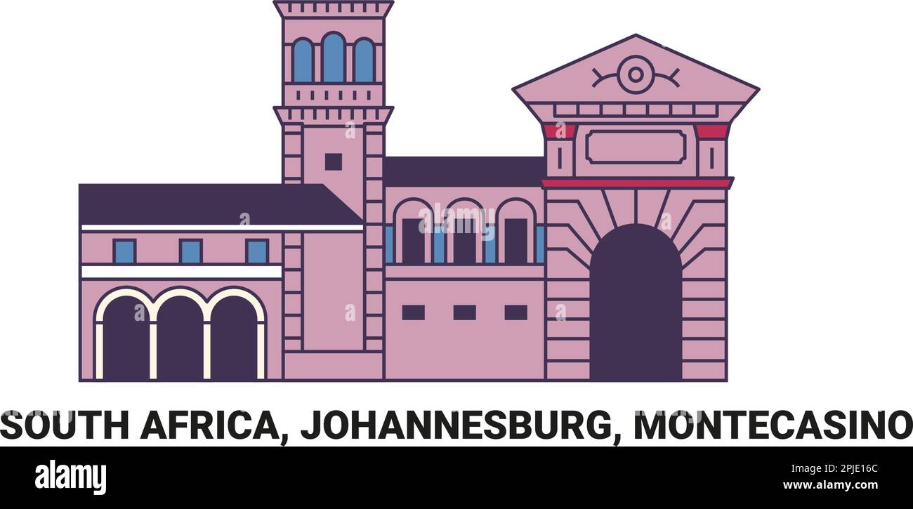 Afrique du Sud, Johannesburg, Montecasino, illustration vectorielle de voyage Illustration de Vecteur