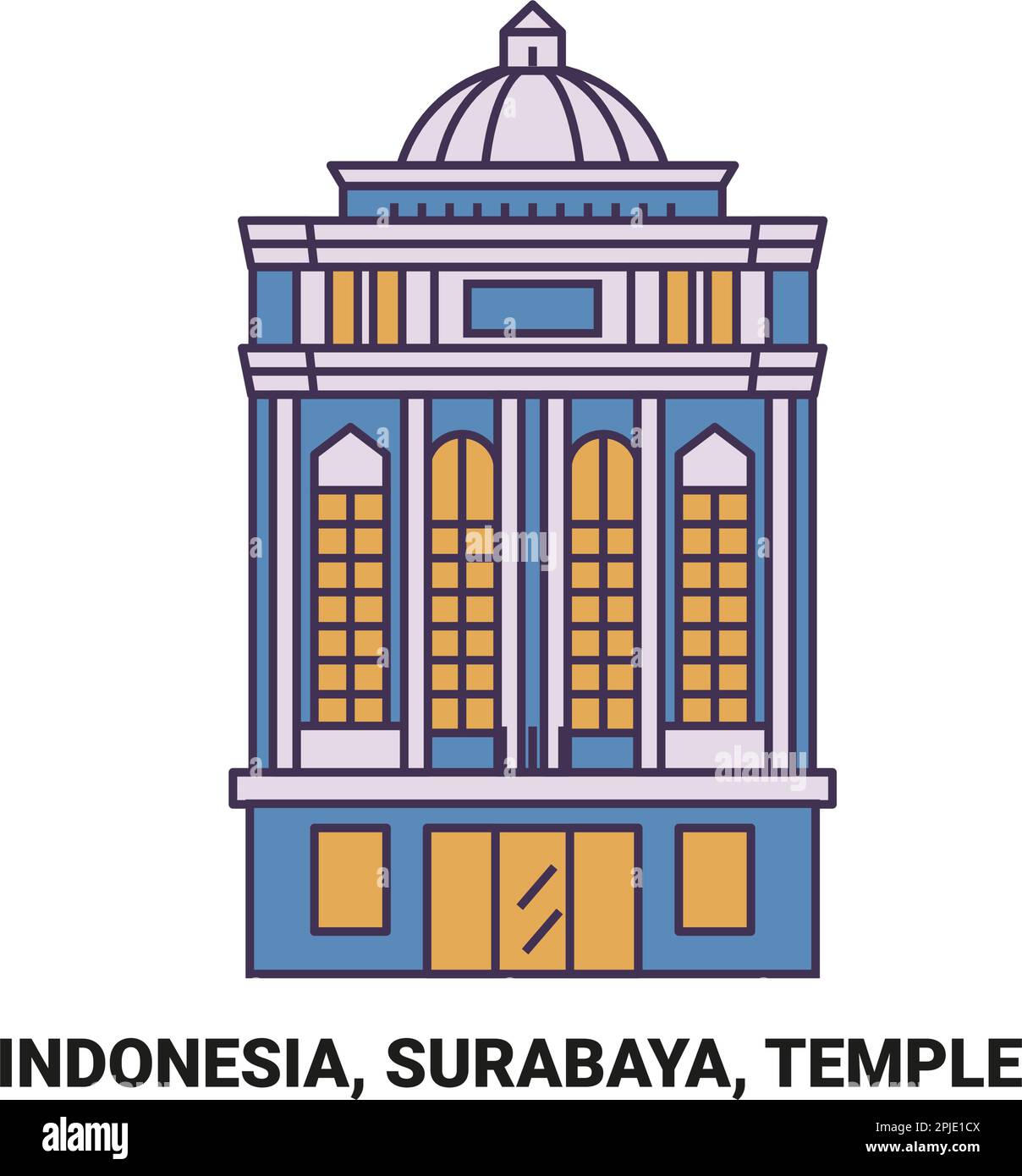 Indonésie, Surabaya, Travels Landsmark Voyage illustration du vecteur de repère Illustration de Vecteur