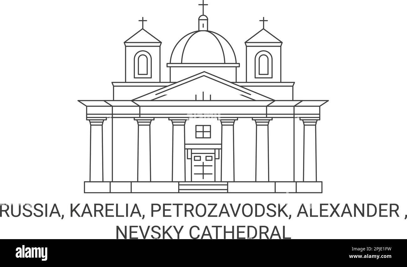 Russie, Carélie, Petrozavodsk, Alexander , Nevsky Cathedral voyage illustration vecteur Illustration de Vecteur
