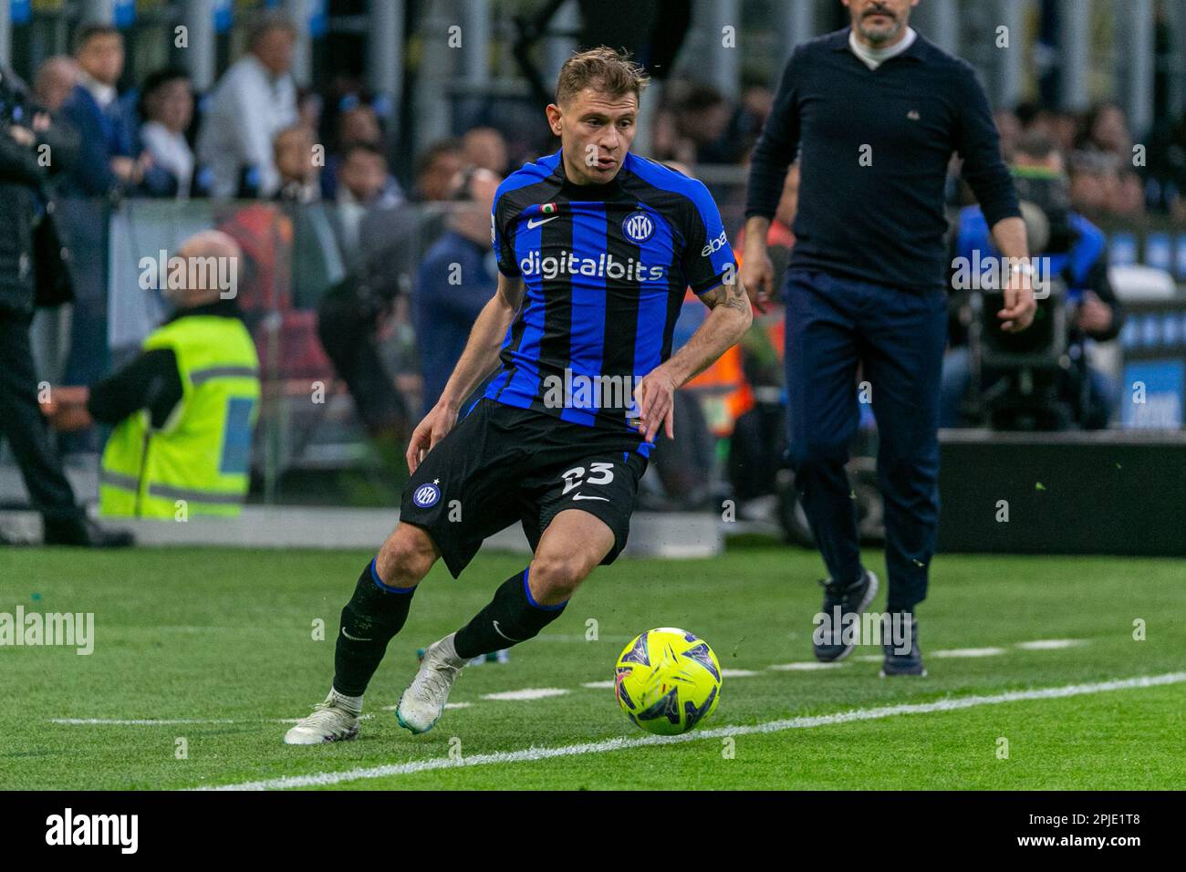 Milan, Italie - avril 1 2023 - Inter-Fiorentina série A - brella Nicolò f.c. Internazionale crédit: Christian Santi/Alamy Live News Banque D'Images