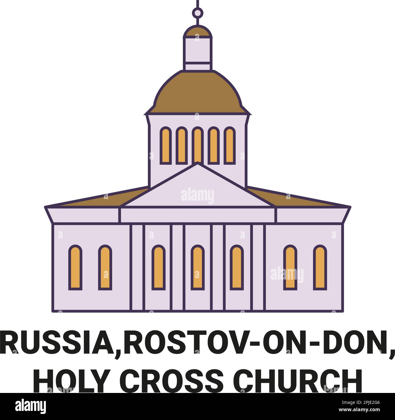 Russie, Rostovondon, Église de la Sainte-Croix Voyage repère illustration du vecteur Illustration de Vecteur