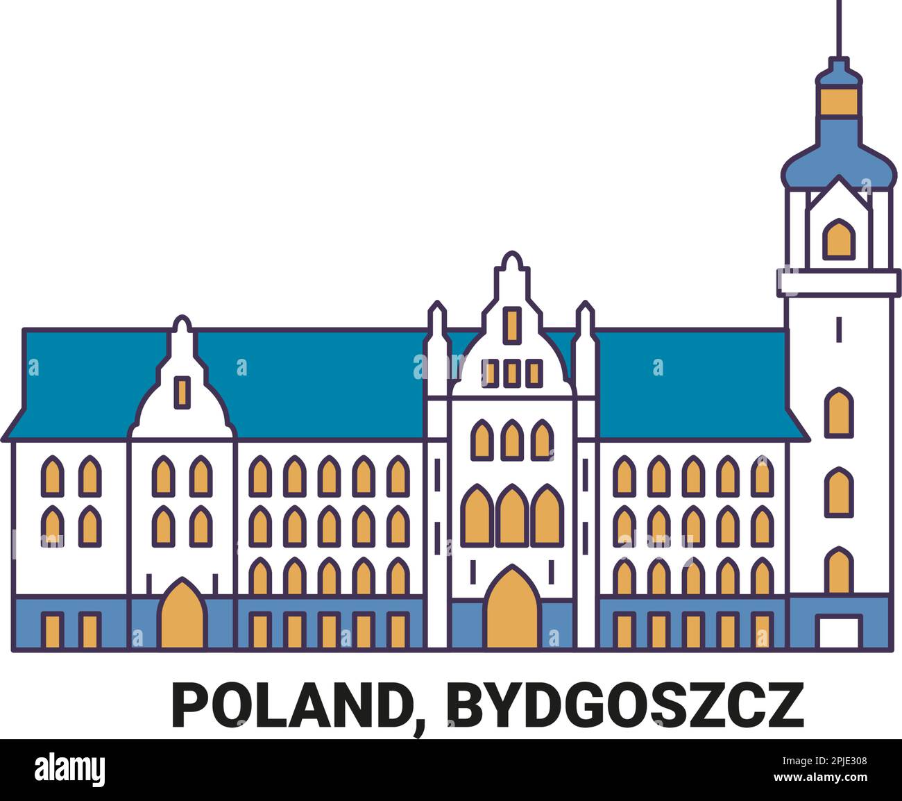 Pologne, Bydgoszcz, illustration vectorielle de voyage Illustration de Vecteur