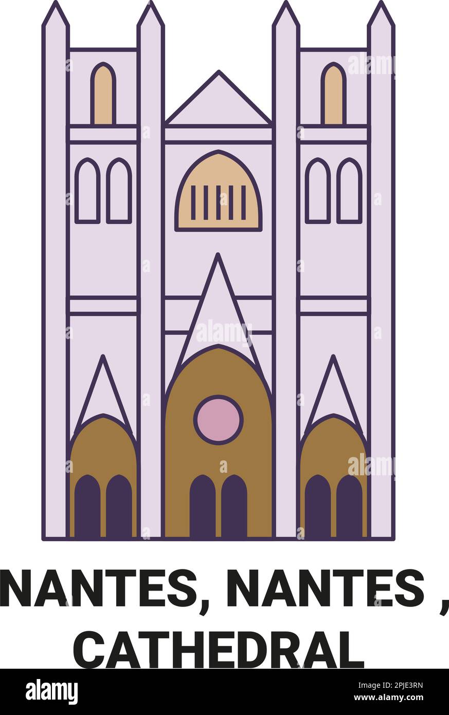 France, Nantes, Nantes , Cathédrale voyage illustration vectorielle Illustration de Vecteur