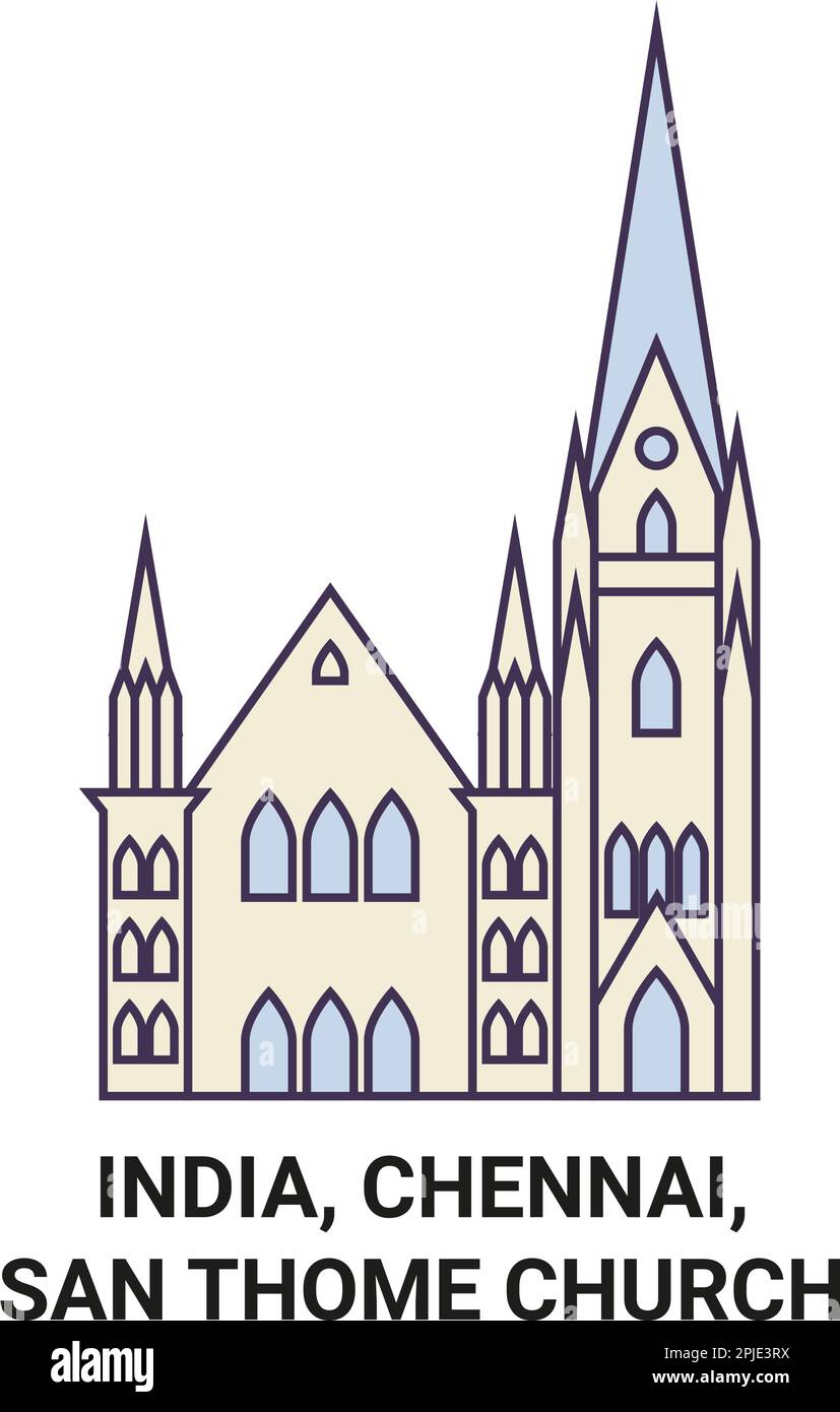 Inde, Chennai, San Thome Church voyage illustration vectorielle Illustration de Vecteur