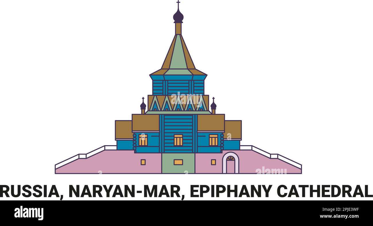 Russie, Naryanmar, Epiphany Cathédrale voyage illustration vecteur Illustration de Vecteur