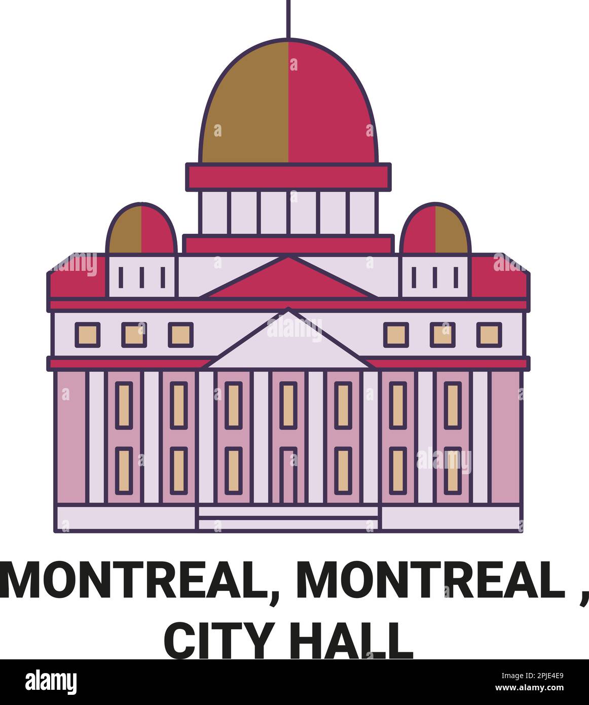 Canada, Montréal, Montréal , City Hall Travel illustration vectorielle Illustration de Vecteur