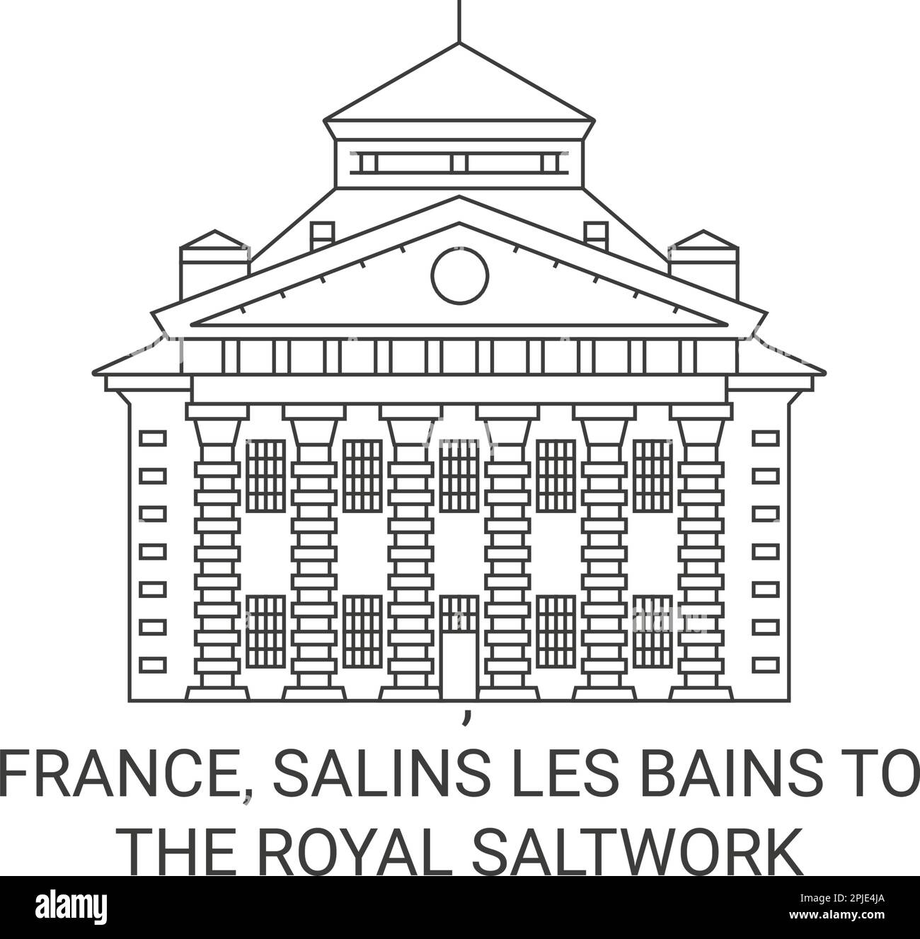 France, Salins les bains à l'illustration vectorielle du voyage Royal Saltwork Illustration de Vecteur