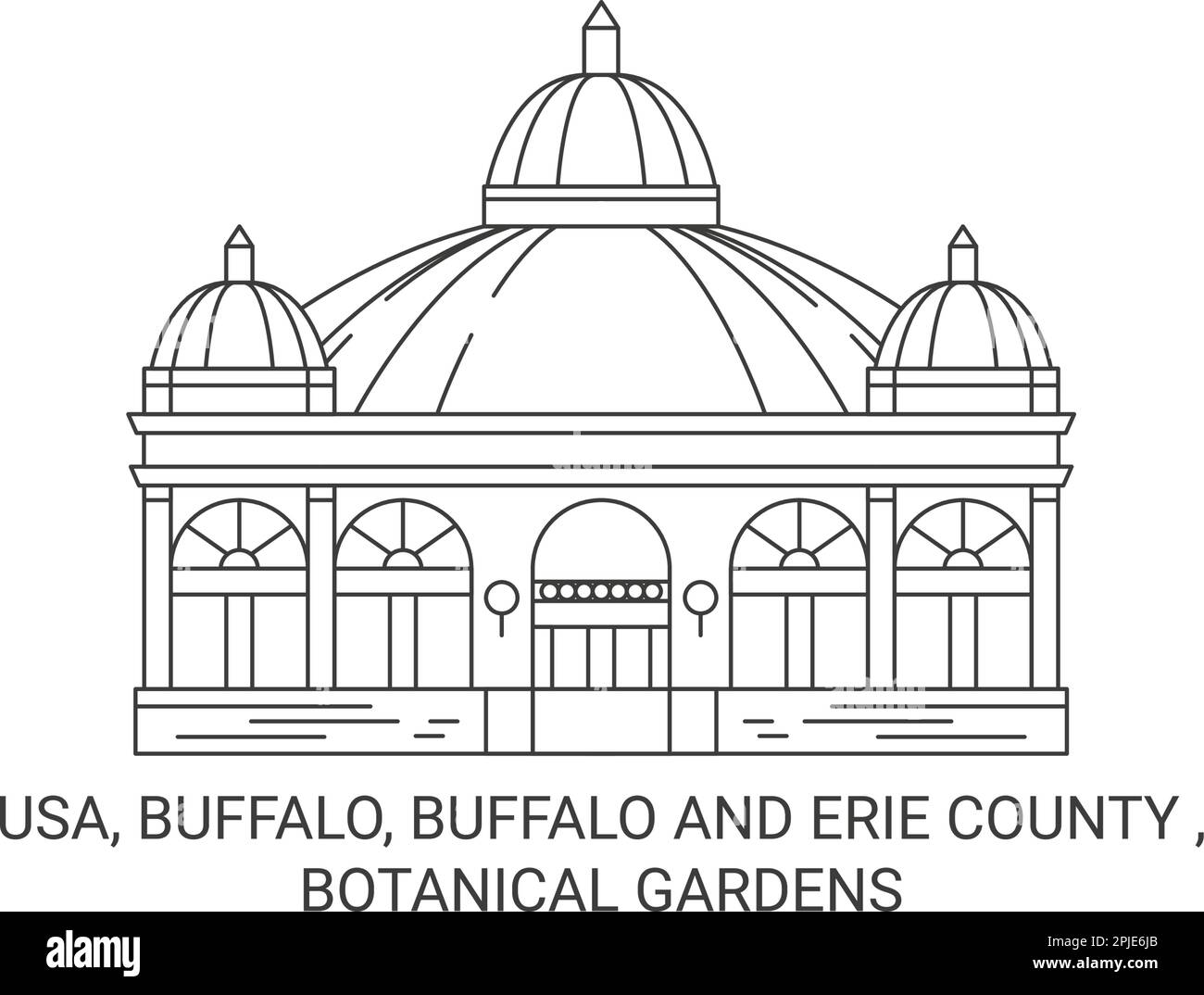 Etats-Unis, Buffalo, Buffalo et Erie County , Botanical Gardens Voyage illustration vecteur de repère Illustration de Vecteur