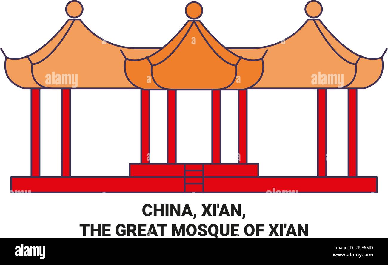 Chine, Xi'an, la Grande Mosquée de Xi'an Voyage illustration vecteur Illustration de Vecteur