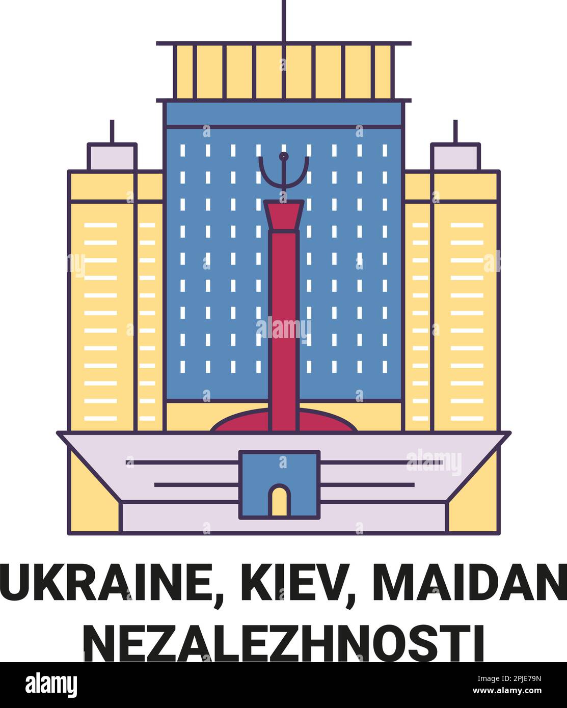 Ukraine, Kiev, Maidan , Nezalezhnosti Voyage repère illustration vecteur Illustration de Vecteur