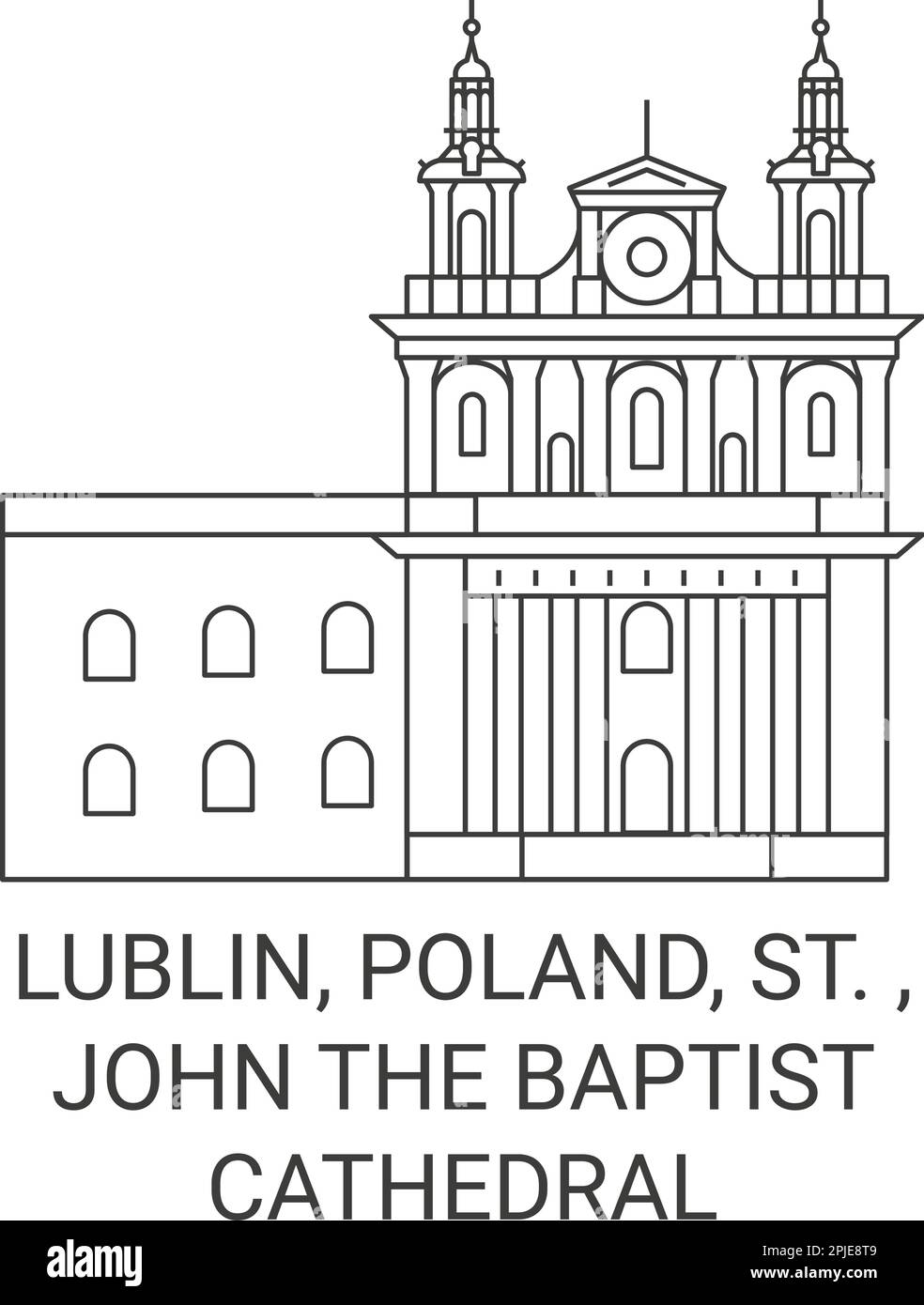 Pologne, Lublin, St. , Jean la Cathédrale baptiste Voyage illustration de vecteur de repère Illustration de Vecteur