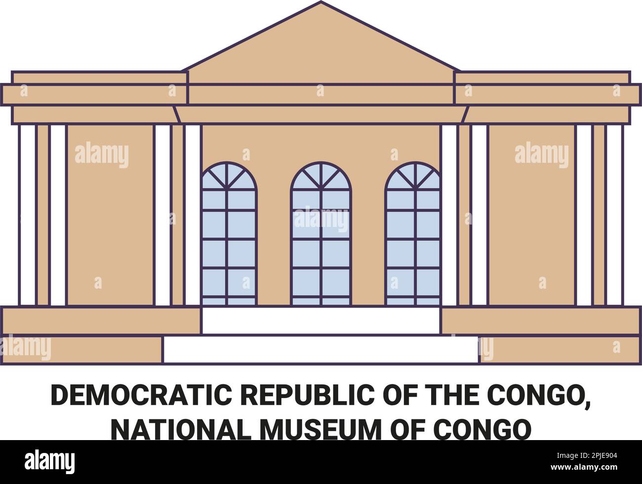 République démocratique du Congo, Musée national du Congo Voyage illustration vectorielle historique Illustration de Vecteur