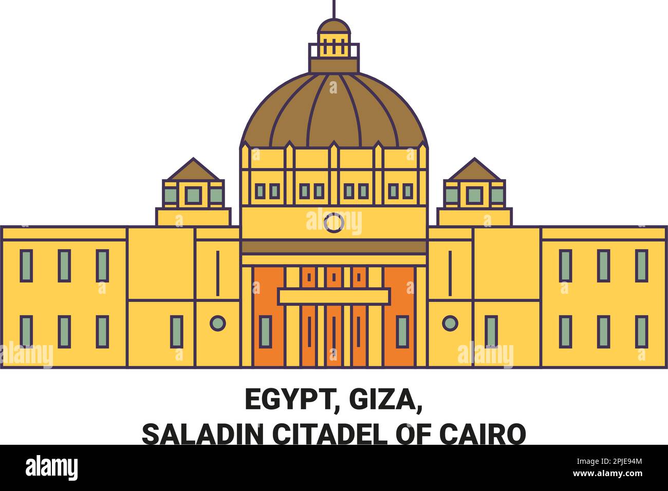 Égypte, Giza, Citadelle de Saladin du Caire voyage illustration vectorielle Illustration de Vecteur