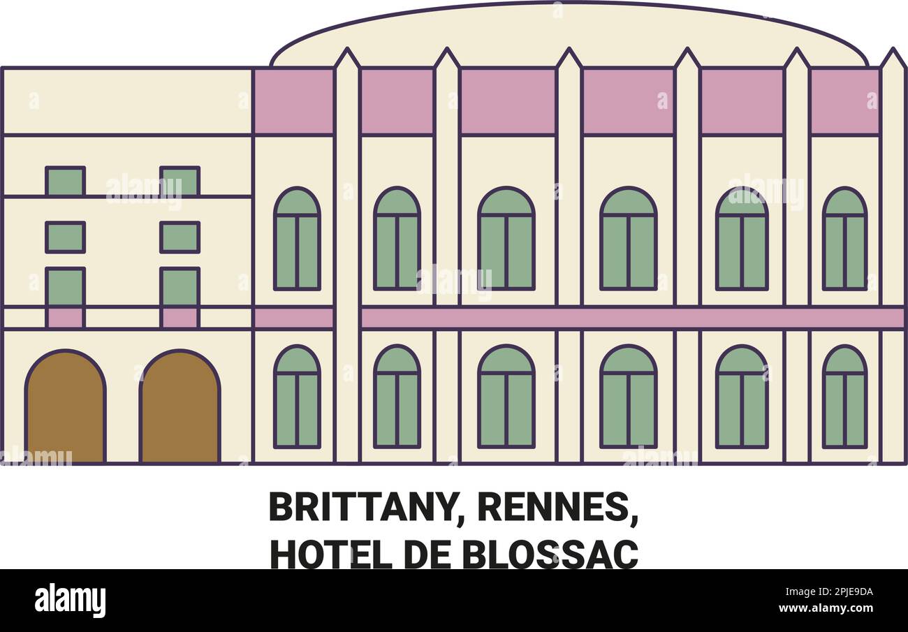 France, Rennes, Hôtel de Blossac voyage illustration vectorielle Illustration de Vecteur