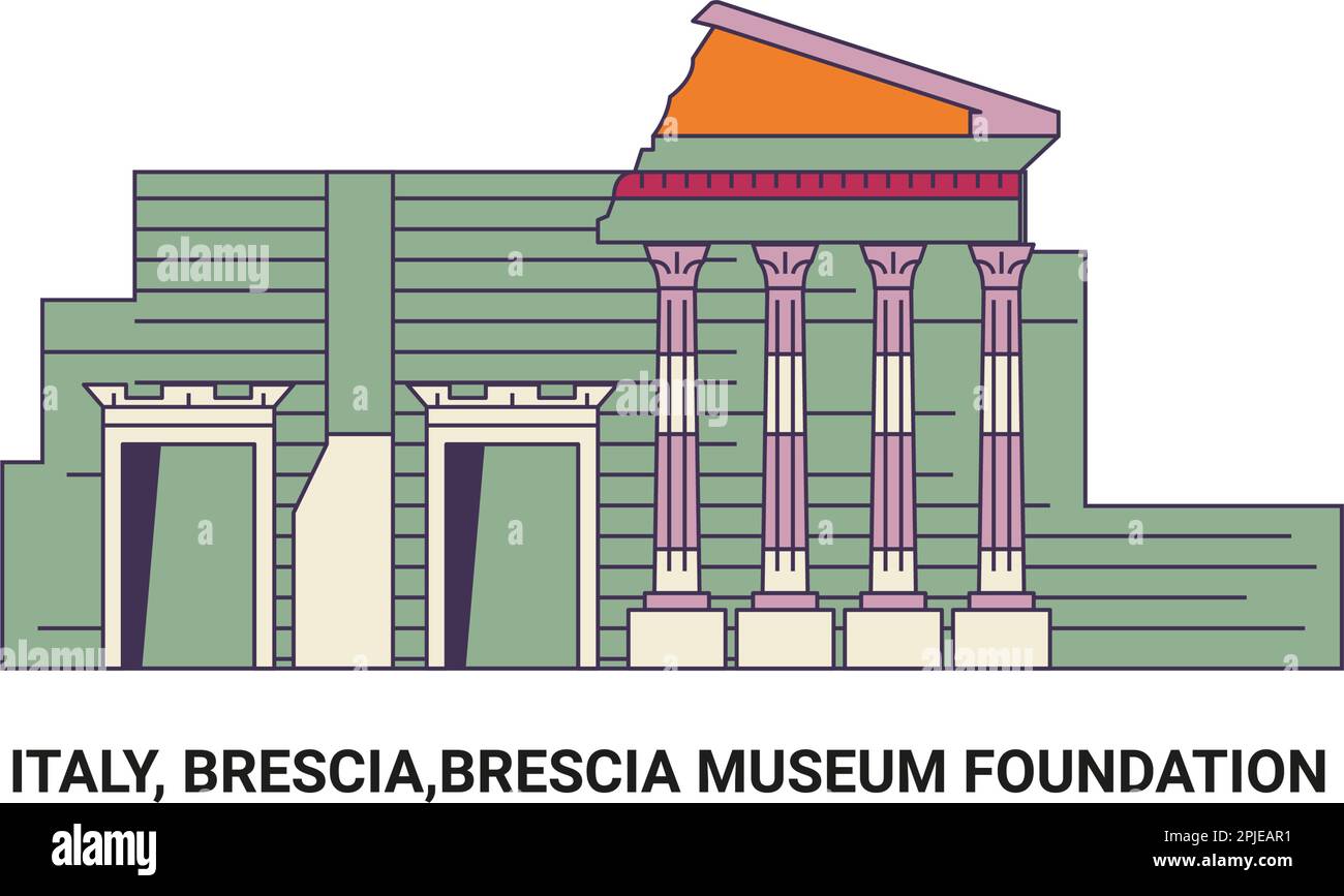 Italie, Brescia, Brescia Museum Foundation, illustration de vecteur de voyage Illustration de Vecteur