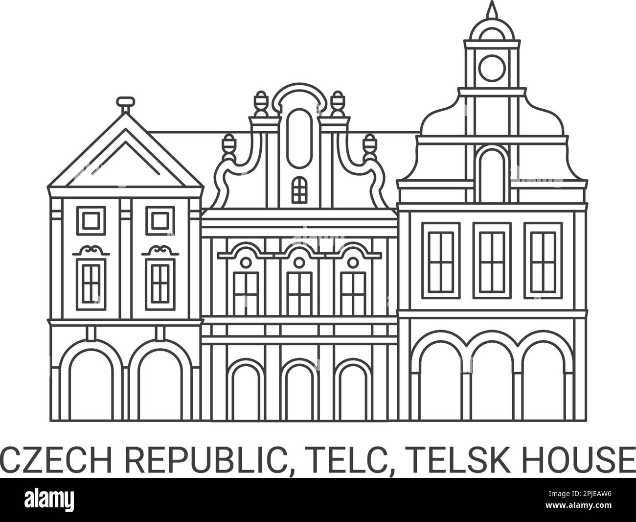 République tchèque, Telc, Telsk House Voyage illustration vecteur Illustration de Vecteur