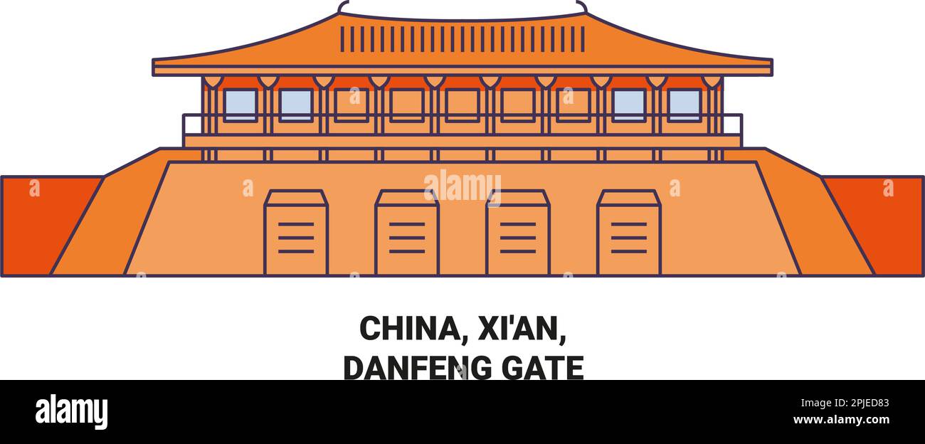 Chine, Xi'an, Danfeng Gate voyage illustration vecteur Illustration de Vecteur