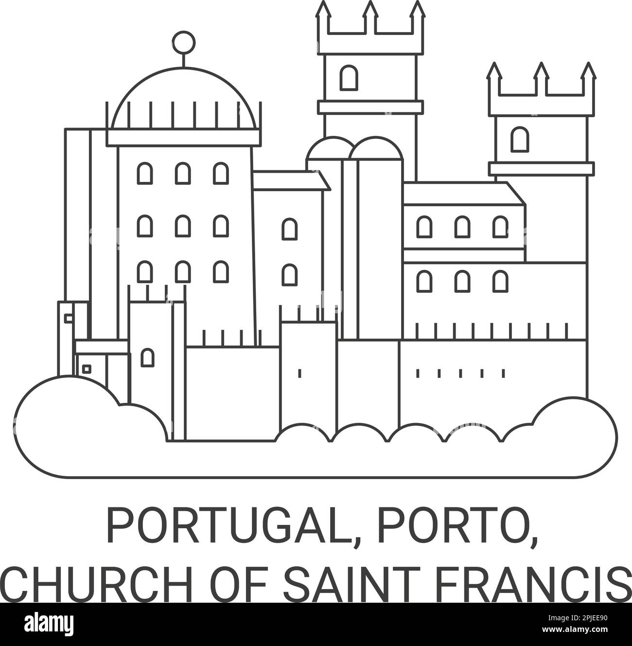 Portugal, Porto, Eglise de Saint François Voyage illustration vectorielle Illustration de Vecteur