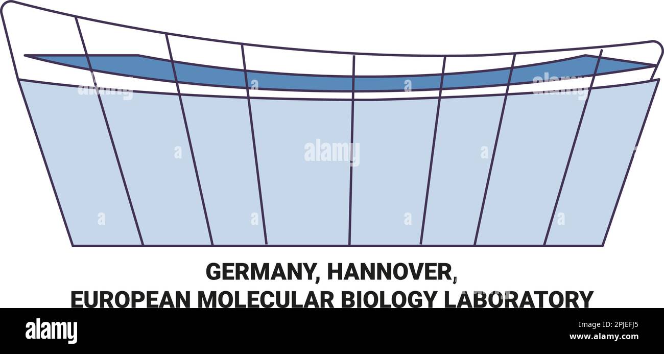 Allemagne, Hanovre, Laboratoire européen de biologie moléculaire, illustration vectorielle de voyage Illustration de Vecteur