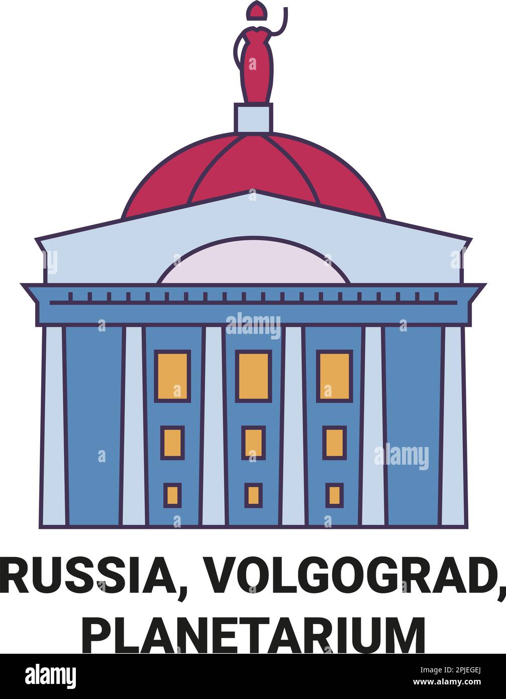 Russie, Volgograd, Planétarium voyage repère vecteur illustration Illustration de Vecteur