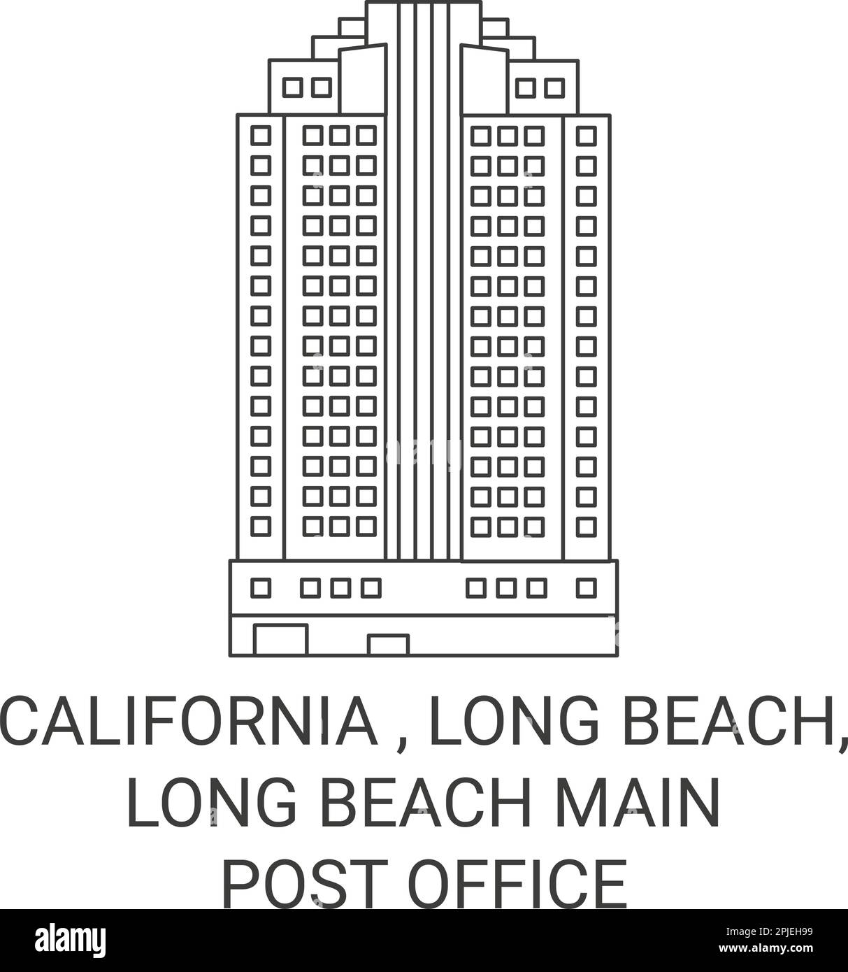 États-Unis, Californie , long Beach, long Beach main Post Office Voyage illustration vecteur Illustration de Vecteur