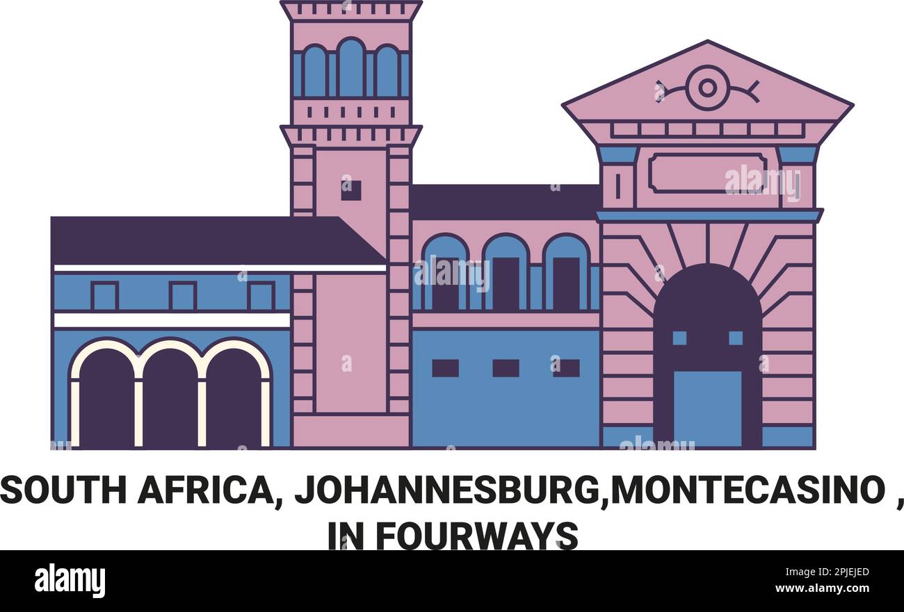 Afrique du Sud, Johannesburg,Montecasino , dans Fourways Voyage repère illustration vecteur Illustration de Vecteur