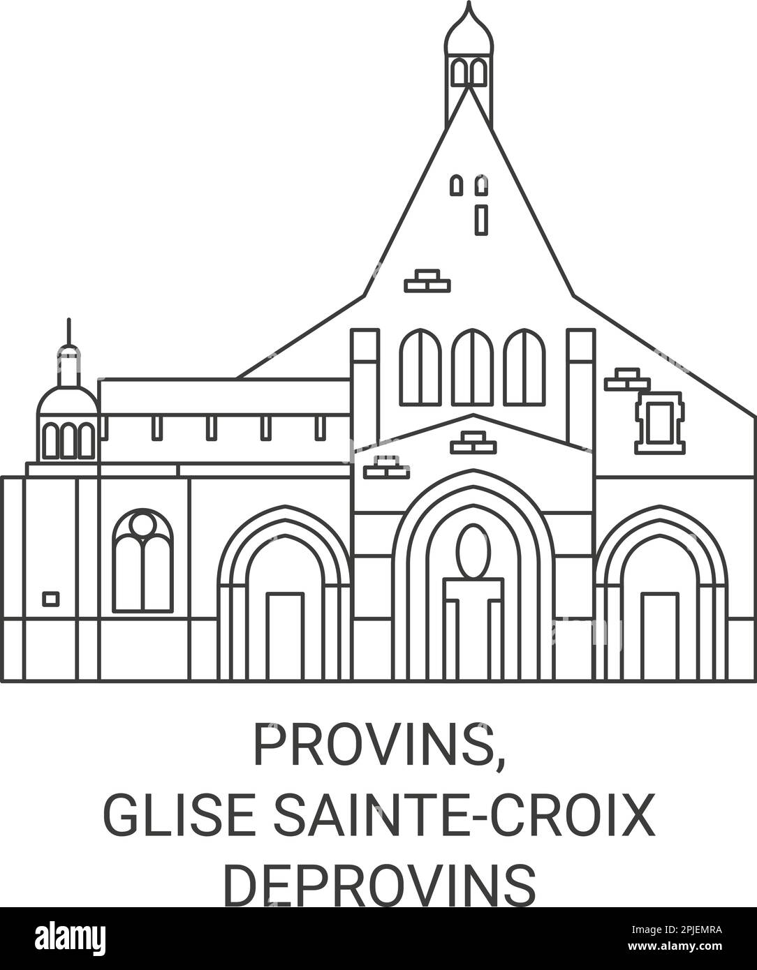 France, Provins, Glise Saintecroix de Provins voyage illustration vectorielle Illustration de Vecteur