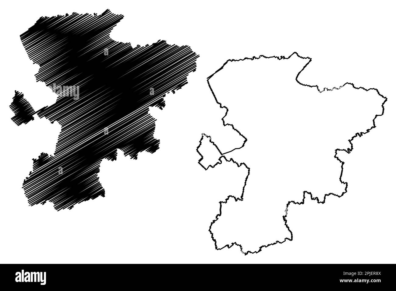 Suffolk Ouest zone non métropolitaine (Royaume-Uni de Grande-Bretagne et d'Irlande du Nord, comté cérémonial Suffolk, Angleterre) carte vecteur illustrat Illustration de Vecteur