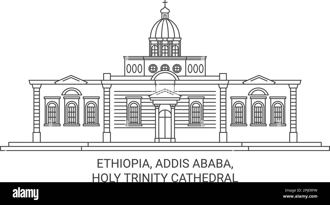 Éthiopie, Addis-Abeba, illustration vectorielle de voyage de la cathédrale Illustration de Vecteur