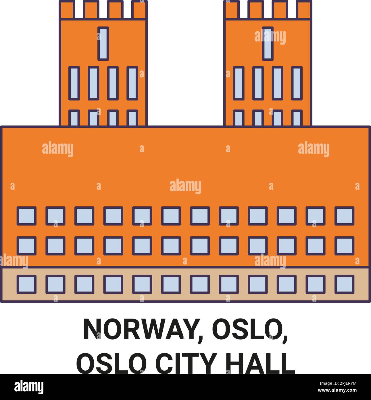 Norvège, Oslo, Oslo City Hall Voyage illustration vecteur Illustration de Vecteur