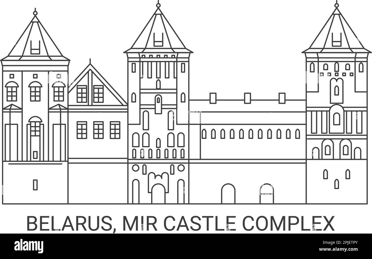 Bélarus, Mir Castle complexe Voyage repère illustration vecteur Illustration de Vecteur