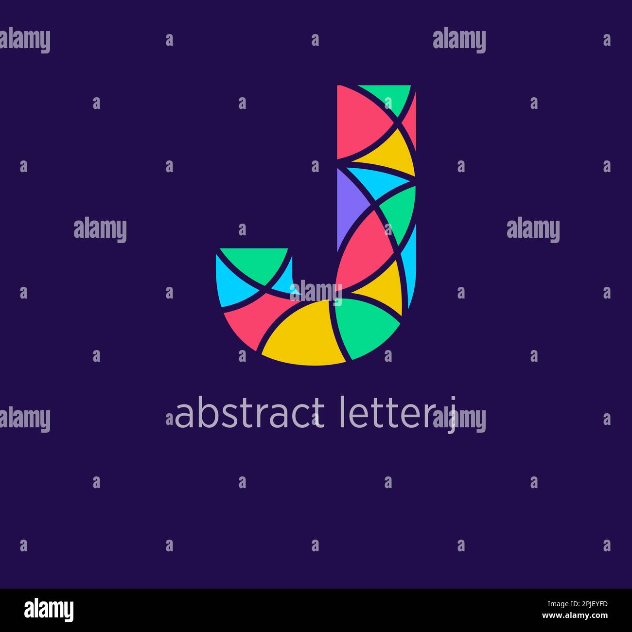 Moderne abstrait lettre j logo icône. Transitions de couleur uniques en mosaïque. Modèle lettre J coloré. vecteur. Illustration de Vecteur
