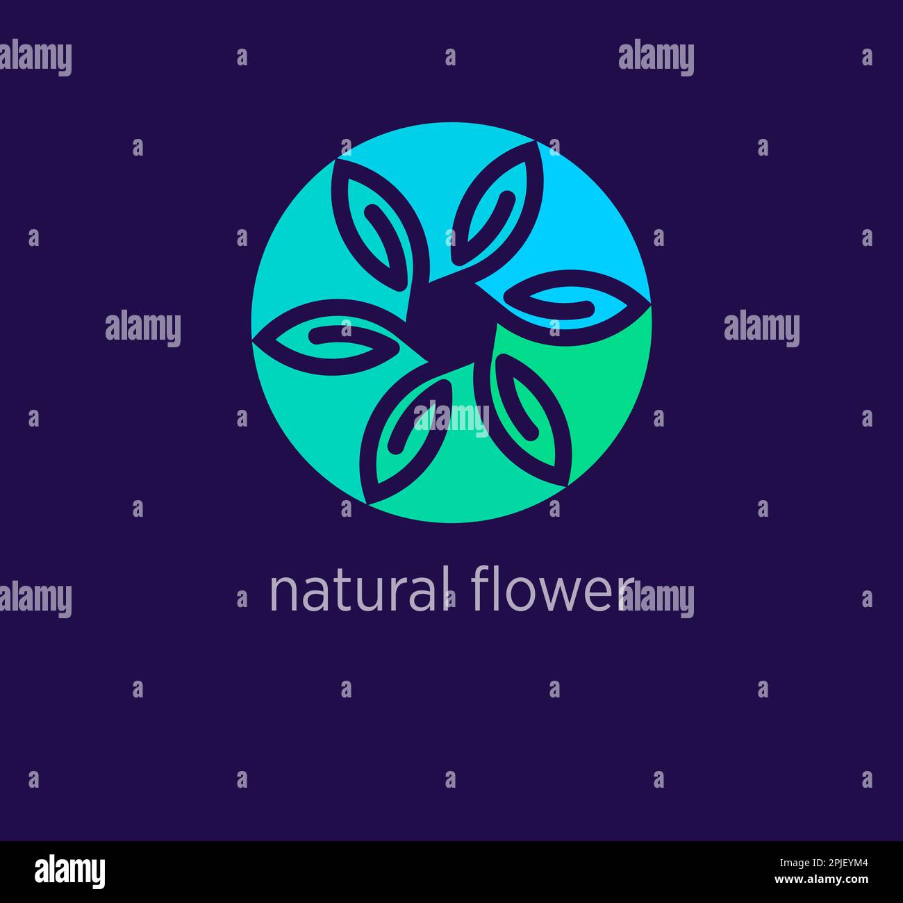 Logo de fleur naturel créatif. Couleurs modernes. Modèle de logo de style de vie biologique. vecteur. Illustration de Vecteur