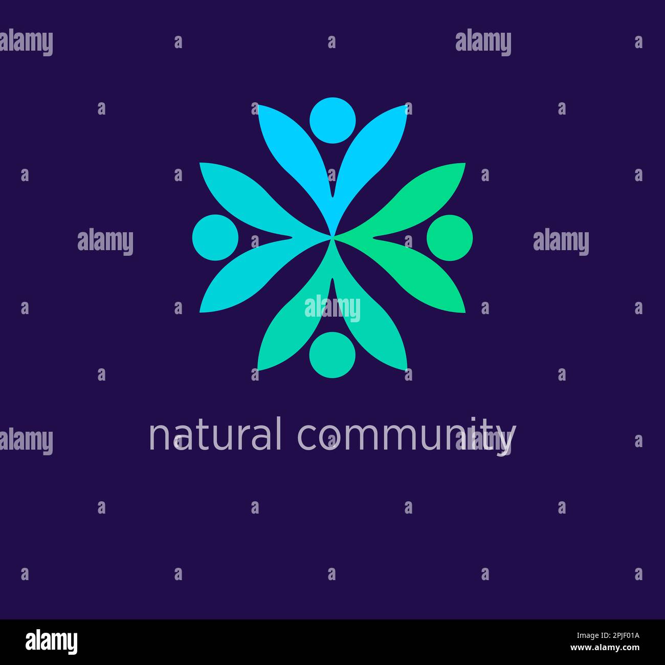 Logo de la communauté naturelle et créatif. Couleurs modernes. Modèle de logo de style de vie biologique. vecteur. Illustration de Vecteur