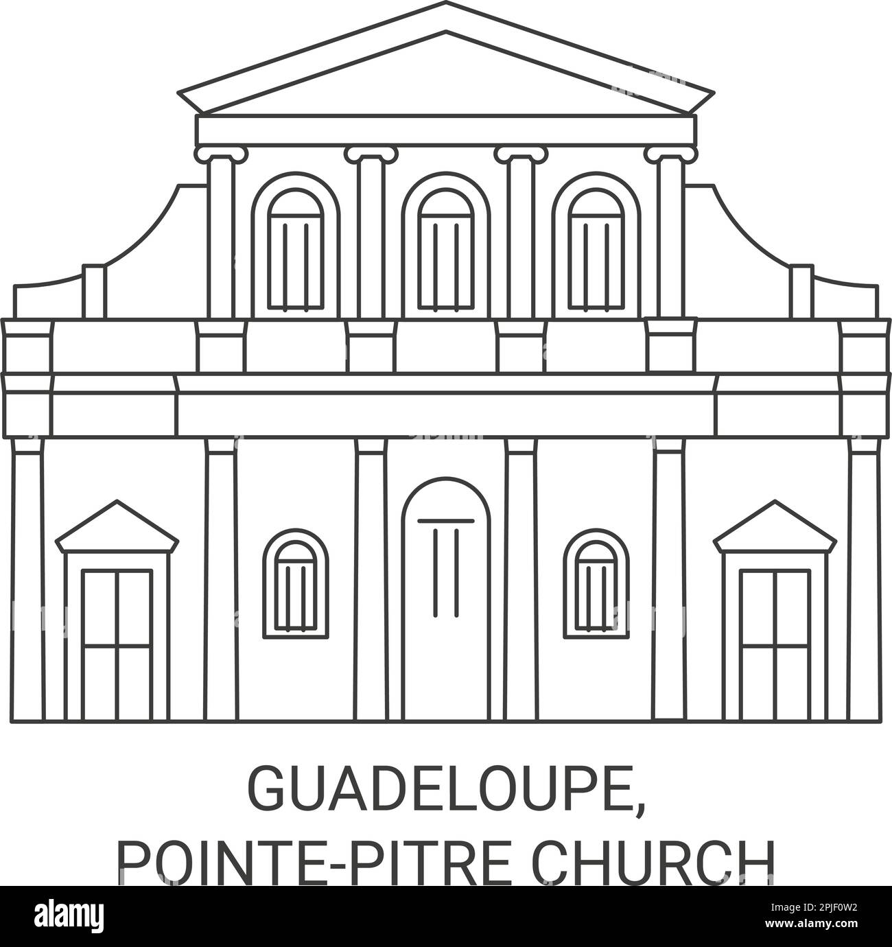 Guadeloupe, Église de Pointepitre Voyage repère illustration vectorielle Illustration de Vecteur