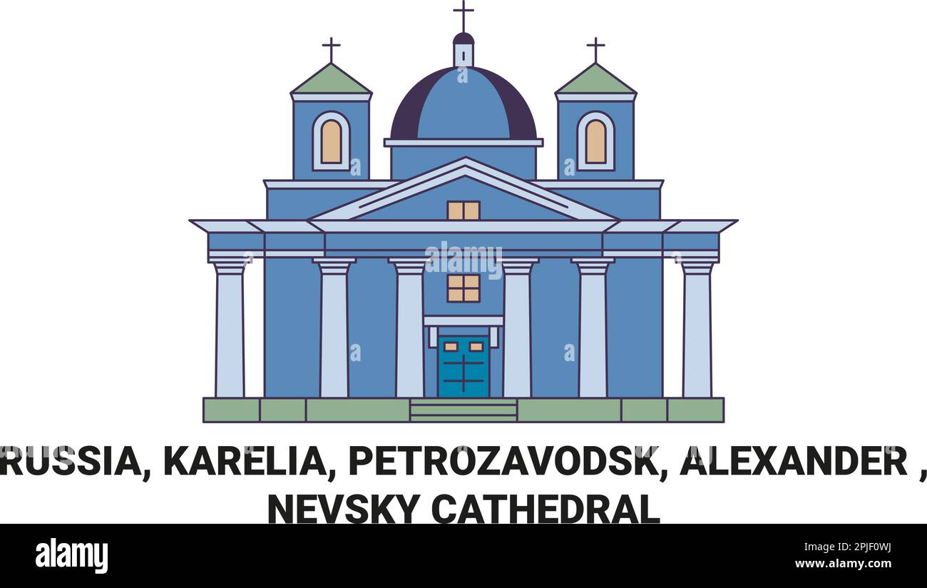 Russie, Carélie, Petrozavodsk, Alexander , Nevsky Cathedral voyage illustration vecteur Illustration de Vecteur