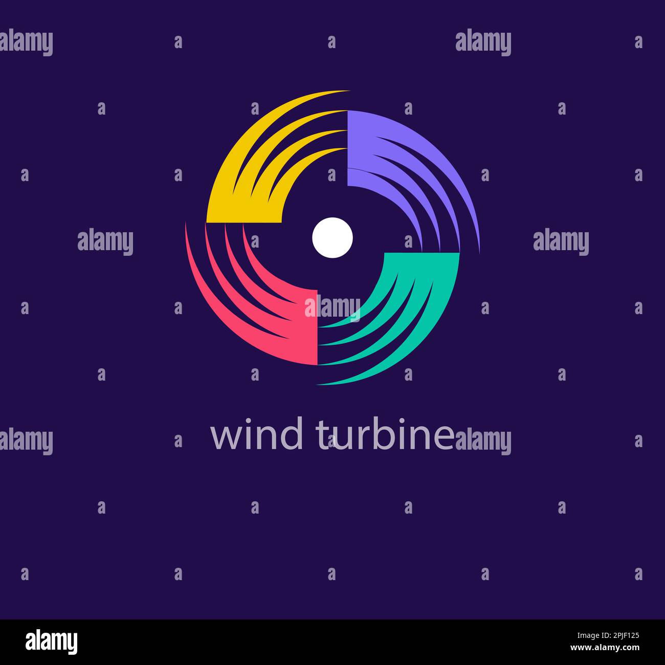 Logo de l'éolienne. Design moderne linéaire et coloré. modèle de logo. Élégant, luxueux, vecteur haut de gamme Illustration de Vecteur