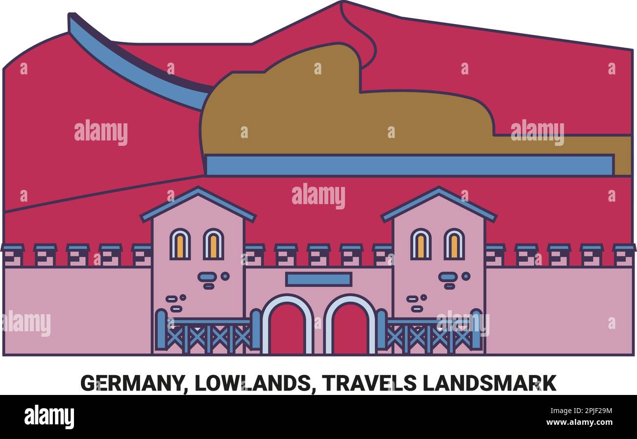 Allemagne, Lowlands, Voyages Landsmark Voyage illustration du vecteur de repère Illustration de Vecteur