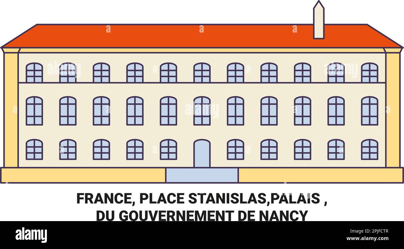 France, place Stanislas,Palais , du gouvernement de Nancy voyage illustration vectorielle Illustration de Vecteur