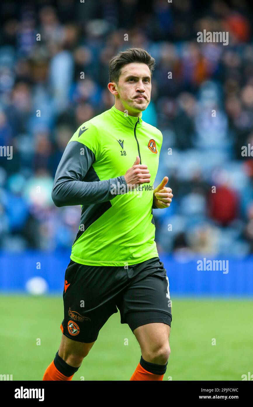 Jamie McGrath, joueur de football, milieu de terrain, pour l'équipe de football Dundee United, Écosse. Image prise lors d'une séance de formation au parc Ibrox, Glasgo Banque D'Images