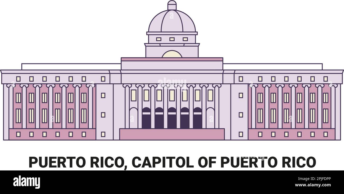 Porto Rico, Capitole de Porto Rico, illustration vectorielle de voyage Illustration de Vecteur