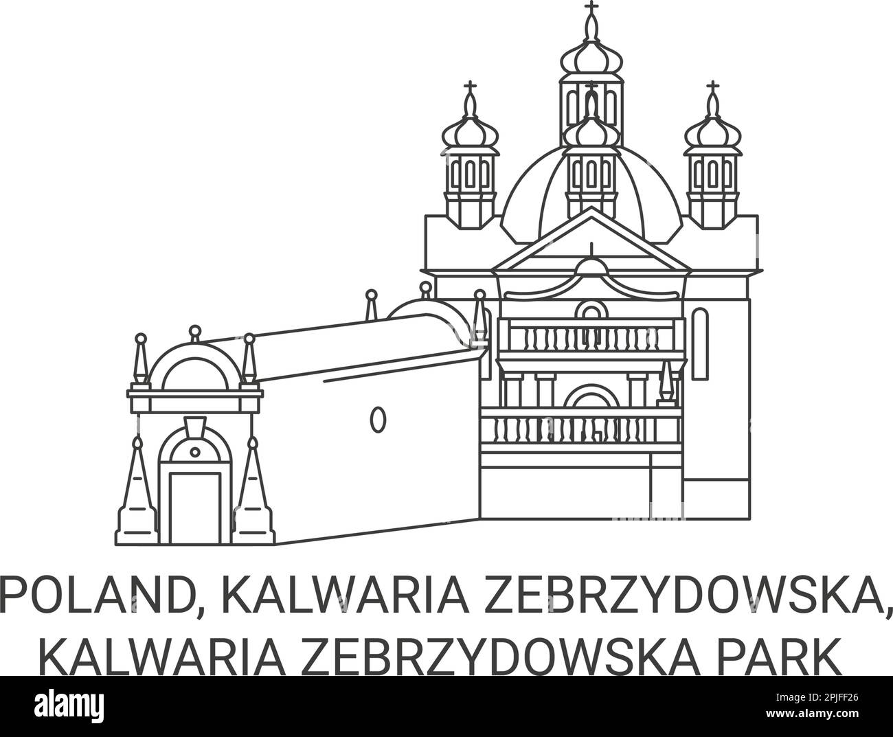 Pologne, Kalwaria Zebrzydowska, Kalwaria Zebrzydowska Park illustration vectorielle de voyage Illustration de Vecteur
