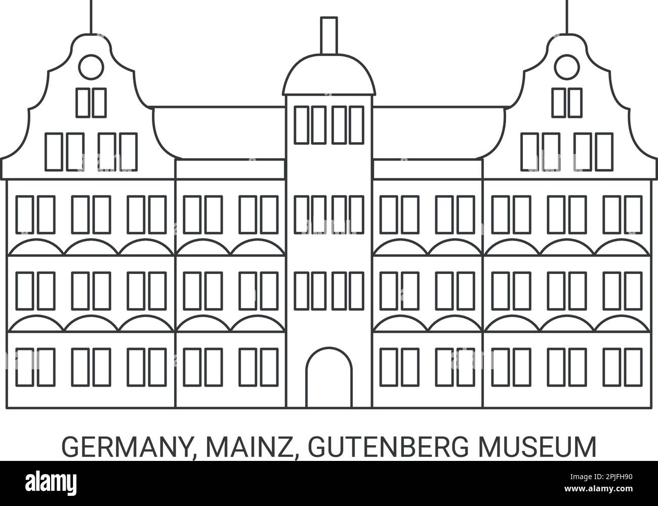 Allemagne, Mayence, Musée Gutenberg voyage illustration vectorielle Illustration de Vecteur