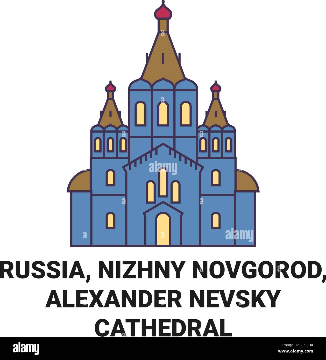 Russie, Nizhny Novgorod, Cathédrale Alexandre Nevsky Voyage illustration vecteur Illustration de Vecteur
