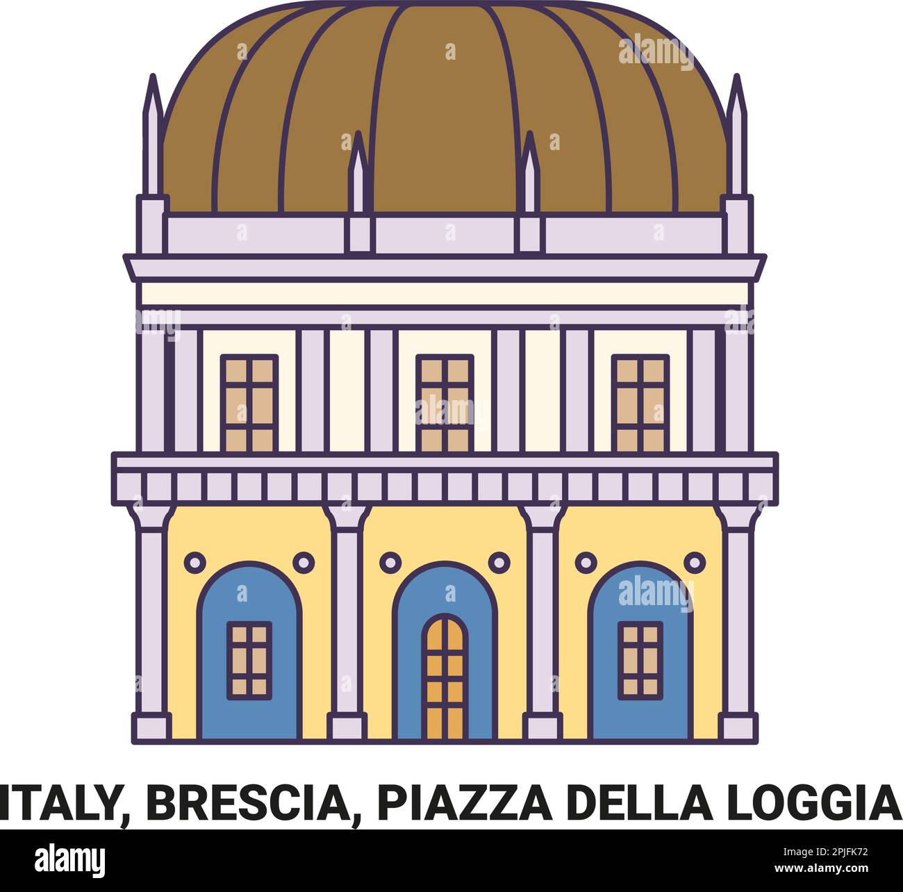 Italie, Brescia, Piazza Della Loggia voyage illustration vecteur Illustration de Vecteur