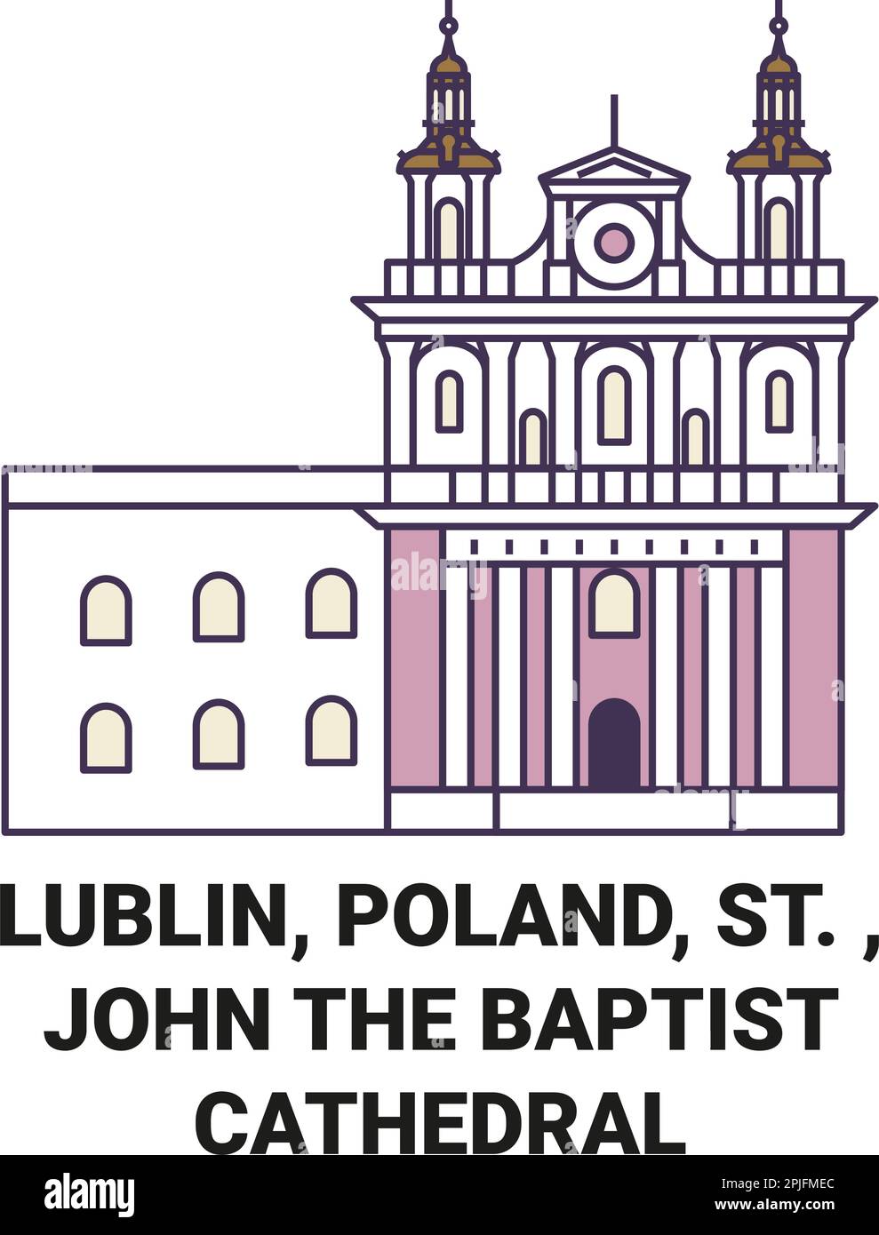 Pologne, Lublin, St. , Jean la Cathédrale baptiste Voyage illustration de vecteur de repère Illustration de Vecteur