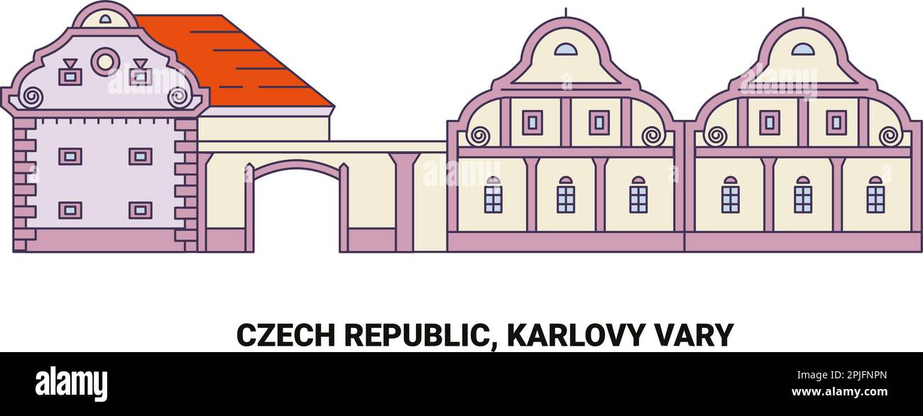 République tchèque, Karlovy Vary Voyage repère illustration vecteur Illustration de Vecteur